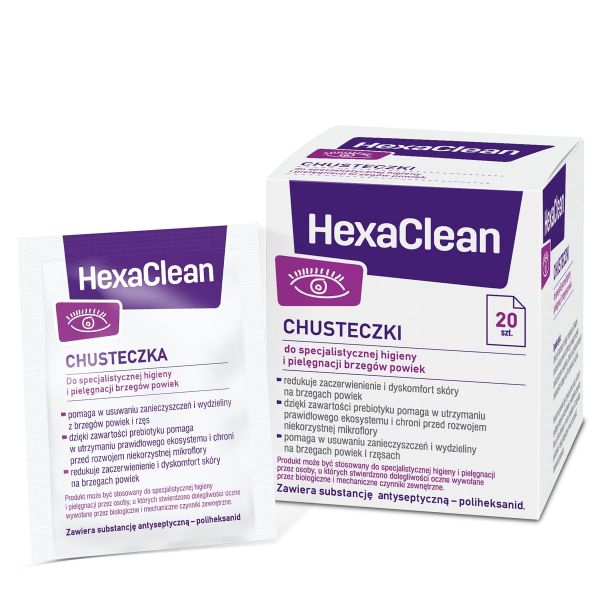 HexaClean Chusteczki do higieny i pielęgnacji brzegów powiek
