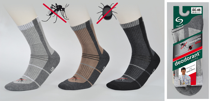 Skarpetki OUTDOOR MosquitoSTOP  38-40 antracytowy+czarny
